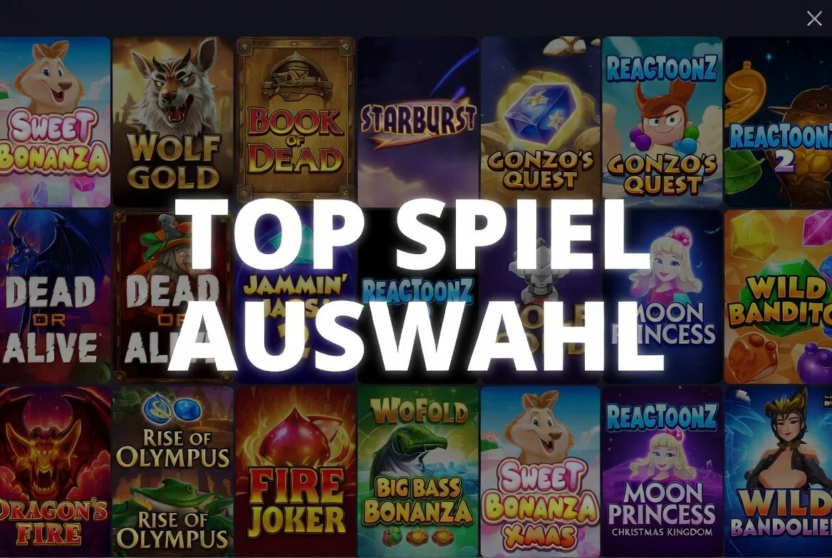 Spielauswahl und Spielautomaten beim Anbieter